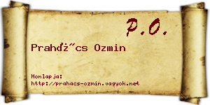 Prahács Ozmin névjegykártya